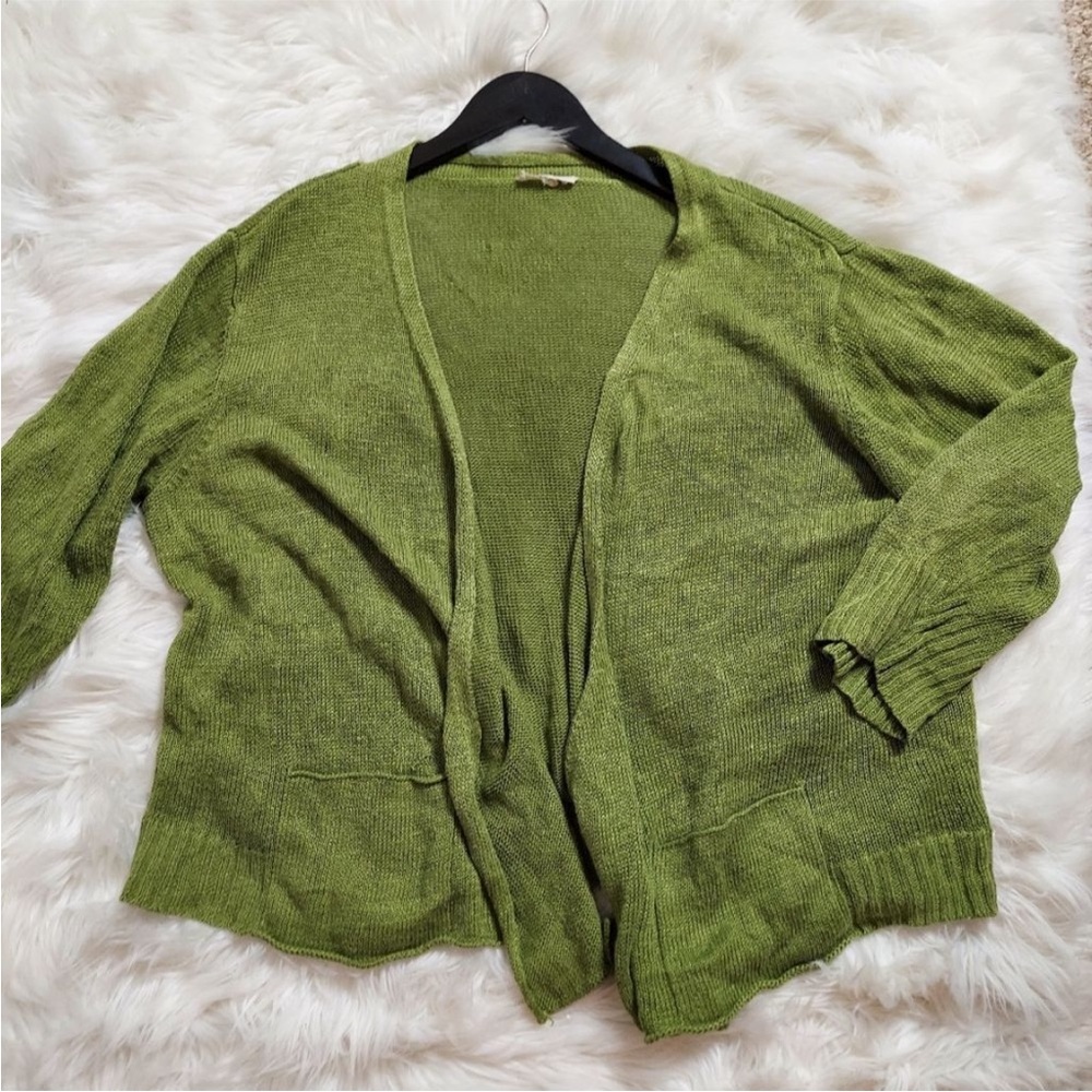 Eileen Fisher Hemp Cardigan Nirvana Green Size XL